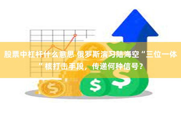 股票中杠杆什么意思 俄罗斯演习陆海空“三位一体”核打击手段，传递何种信号？