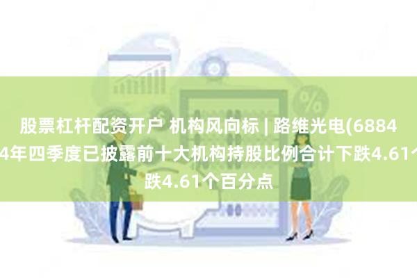 股票杠杆配资开户 机构风向标 | 路维光电(688401)2024年四季度已披露前十大机构持股比例合计下跌4.61个百分点