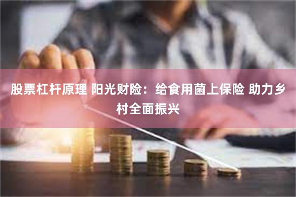 股票杠杆原理 阳光财险：给食用菌上保险 助力乡村全面振兴