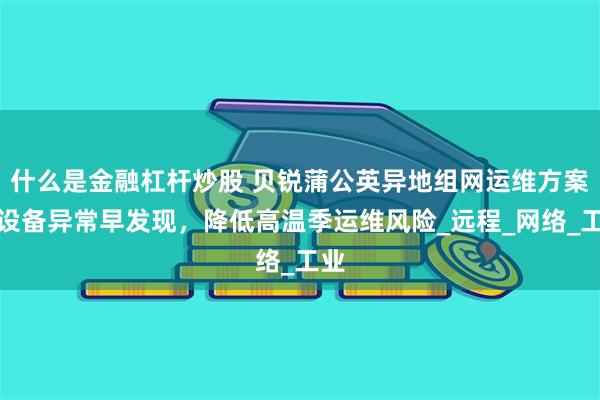 什么是金融杠杆炒股 贝锐蒲公英异地组网运维方案：设备异常早发现，降低高温季运维风险_远程_网络_工业
