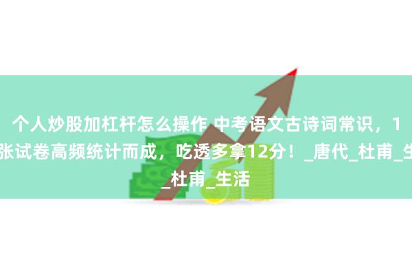 个人炒股加杠杆怎么操作 中考语文古诗词常识，100张试卷高频统计而成，吃透多拿12分！_唐代_杜甫_生活