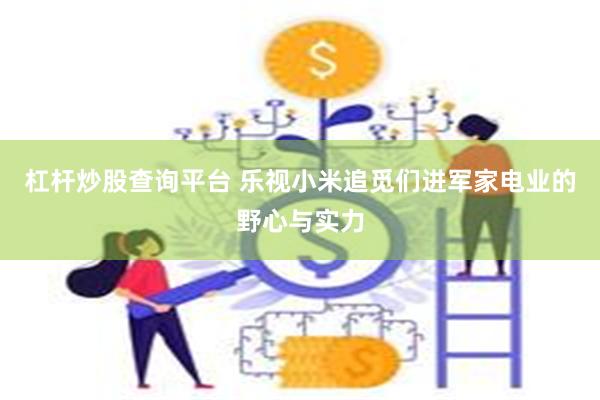 杠杆炒股查询平台 乐视小米追觅们进军家电业的野心与实力